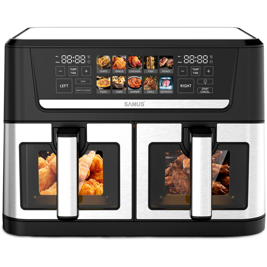 Oferte la Friteuza AF12TWIN-S2800DW cu Aer Cald 2800W Capacitate 12L Timer