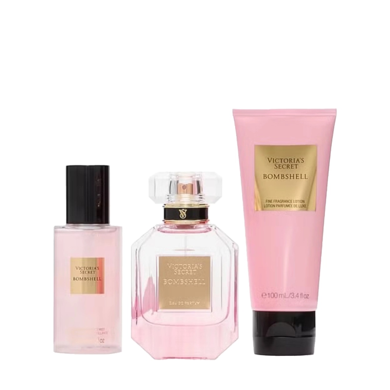Oferte la Set Victoria's Secret Bombshell, 50ml Apa de parfum + 75 ml Spray de corp + 100ml Lotiune de corp, Femei