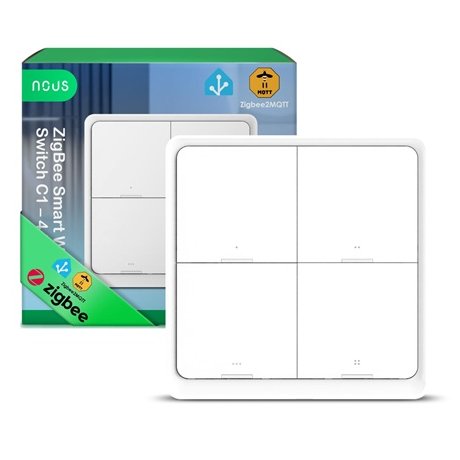 Oferte la Telecomanda Smart Wireless NOUS C1, Zigbee 3.0, 4 Butoane Programabile pentru Scene Smart, Alb / 5903206938175