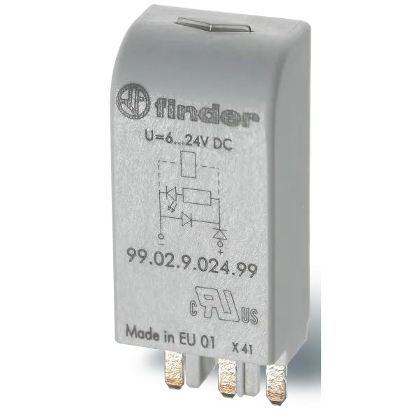 Oferte la Module de indicare si protectie EMC, Finder 99.02.9.024.99, LED verde + Dioda (+A1); 6...24 VCC