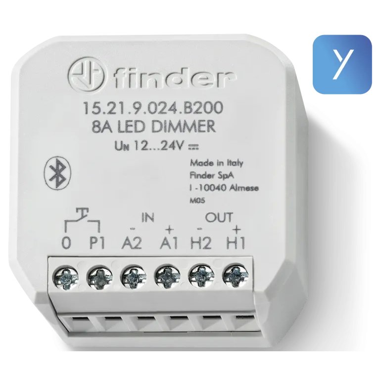 Oferte la Dimmer YESLY, Finder 15.21.9.024.B200, Bluetooth, pentru banda LED, 8 A, alimentare 12-24 VCC, montaj in doza