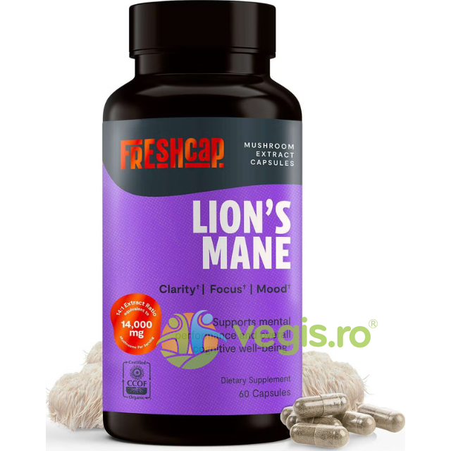 Oferte la Ciuperca Coama Leului pentru Claritate Mentala, Focus si Sustinere Cognitiva 1000mg 60cps