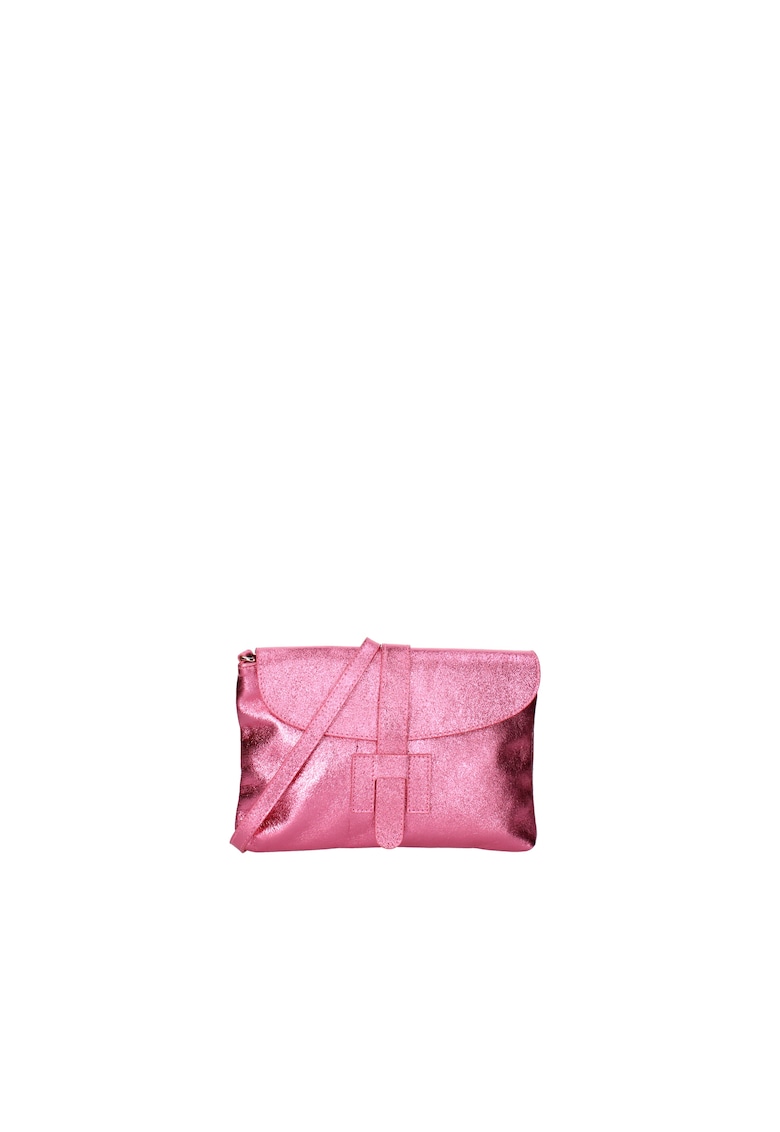 Oferte la Geanta plic din piele cu bareta detasabila - Fucsia