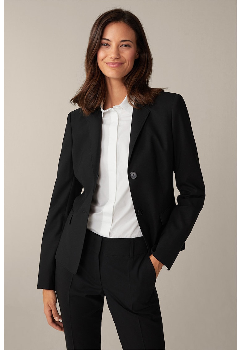Oferte la Sacou regular fit cu închidere la un singur rând de nasturi STR12 - Negru