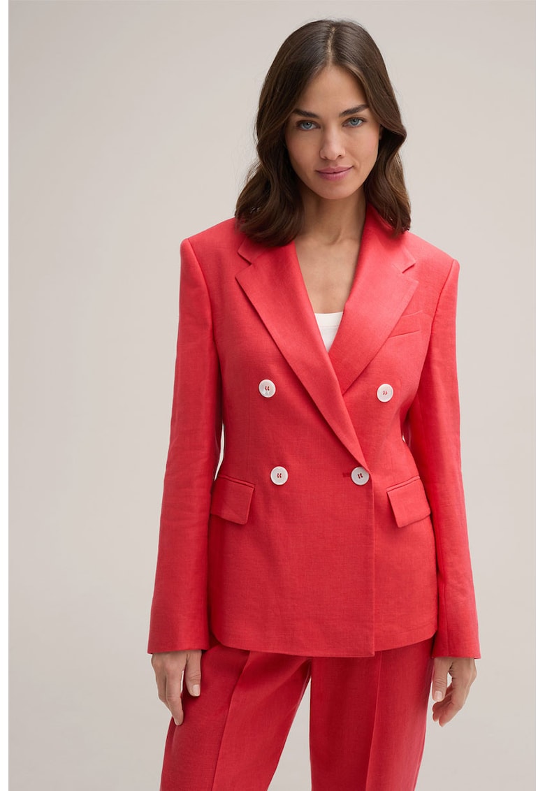 Oferte la Sacou slim fit cu închidere la două rânduri de nasturi - Rosu