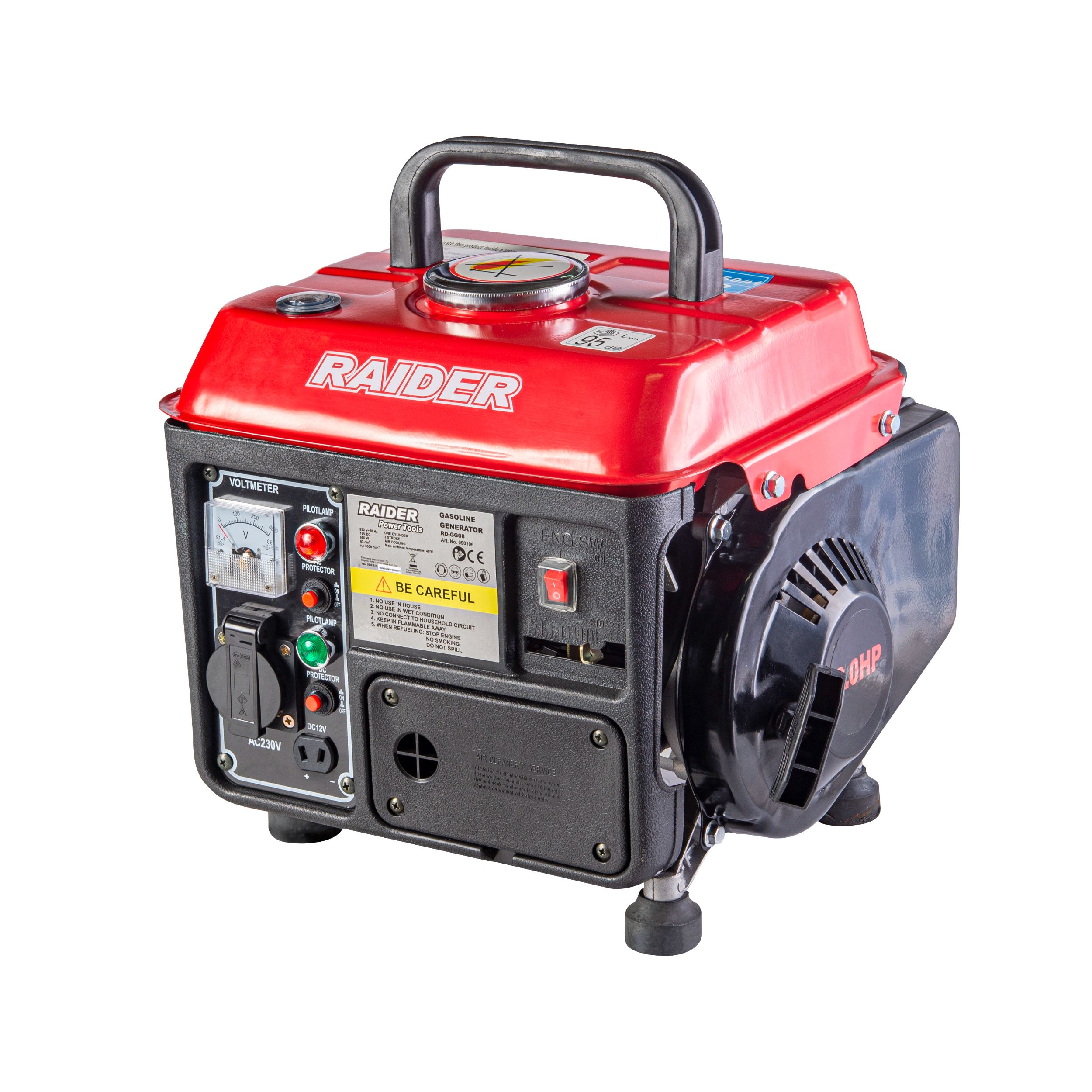 Oferte la  Generator curent electric Raider RD-GG08, 0.65 kw, 2 x 230 V, capacitate rezervor 4 l
