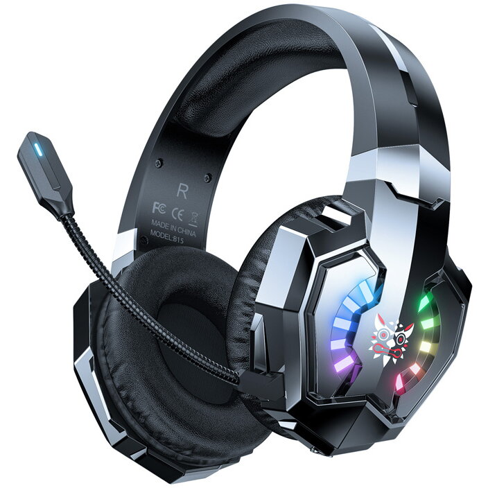 Oferte la Casti Gaming B15 Bluetooth Iluminare RGB Negru