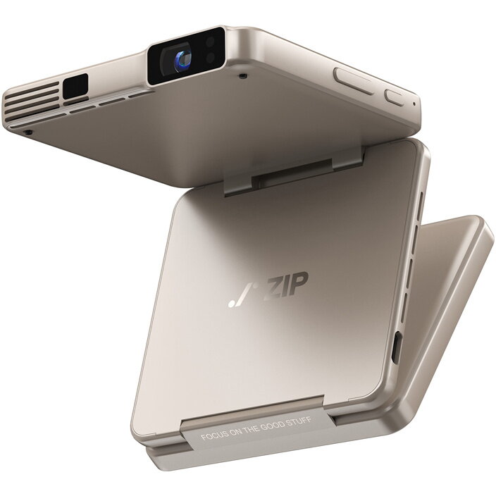 Oferte la Mini Proiector Zip Tri-Fold Portabil Bluetooth Titanium Gold