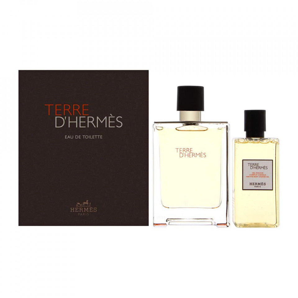 Oferte la Set cadou Terre D'Hermes, Barbati, Apa de Toaleta (Continut set: 100 ml Apa de Toaleta + 80 ml Gel de dus)