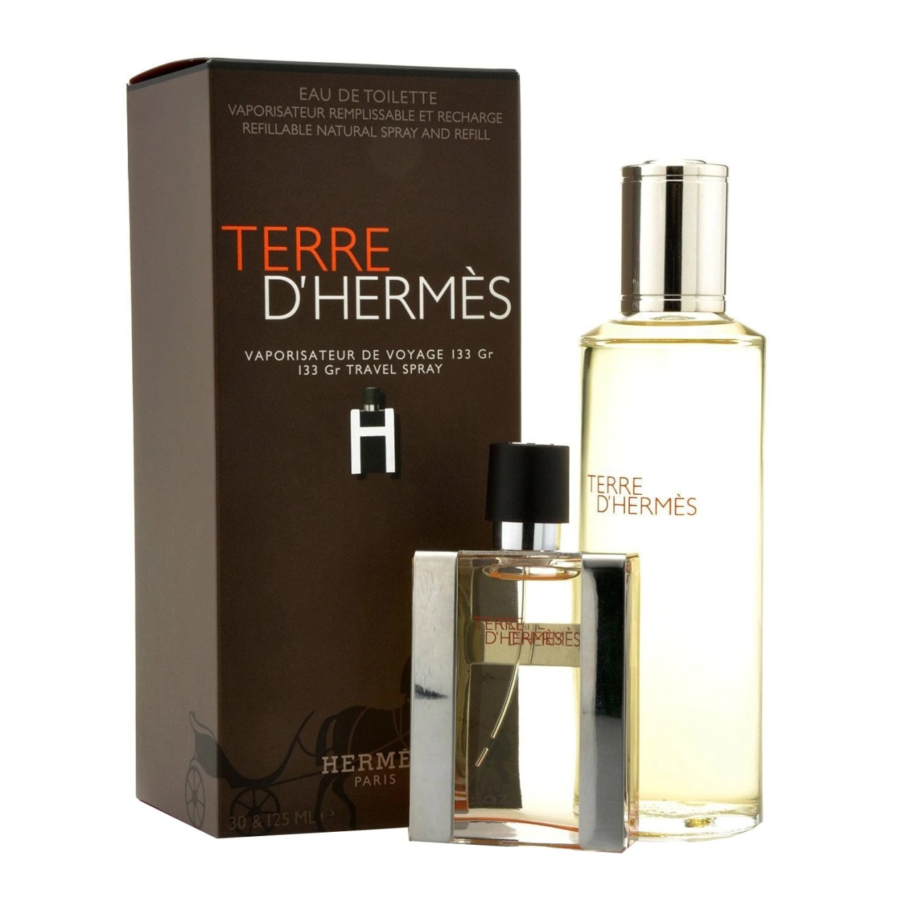 Oferte la Set cadou Terre D'Hermes, Barbati, Apa de Toaleta, Refill, 125 ml + Refillable, 30 ml
