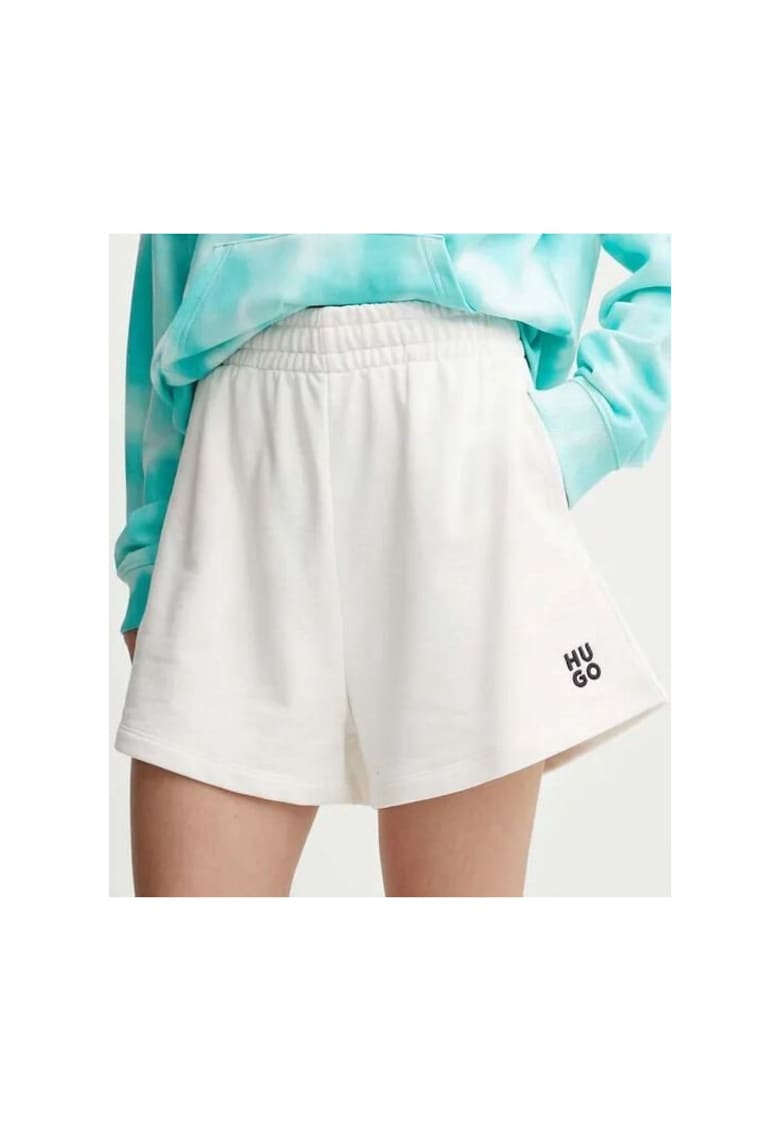 Oferte la Pantaloni scurti cu talie inalta din bumbac