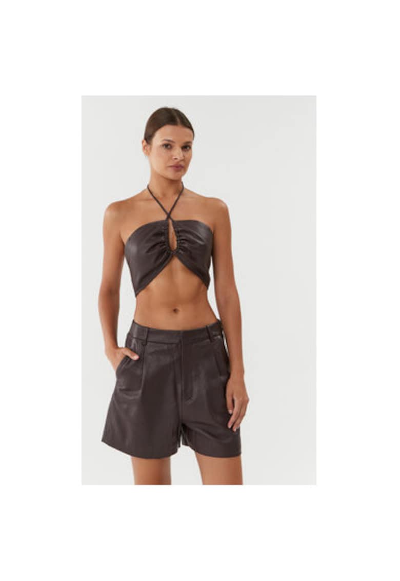 Oferte la Tricou dama -  302655977 - Piele naturala - Maro - Maro