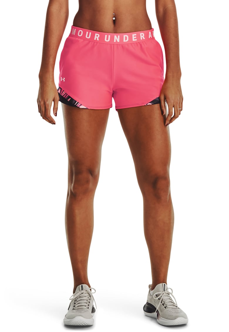 Oferte la Pantaloni scurti cu banda logo in talie - pentru antrenament Play Up 3.0 - Negru/Roz