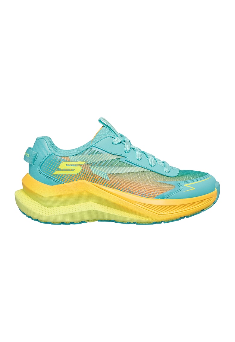 Oferte la Pantofi sport din material textil cu garnituri din material sintetic Max Cushioning Ascender - Galben/Albastru aquamarin