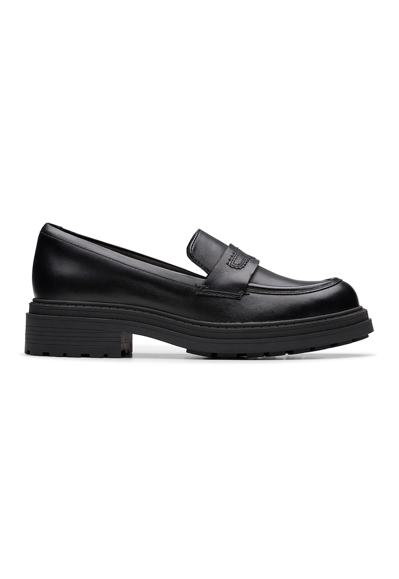 Pantofi loafer de piele lacuita - Negru stins