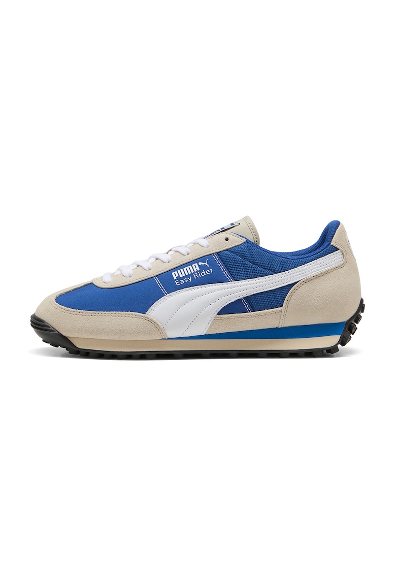 Pantofi sport Easy Rider cu inserti din piele intoarsa - Alb/Albastru royal/Maro nisip