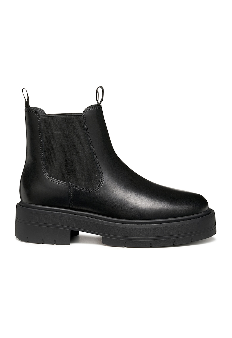 Ghete Chelsea de piele - Negru