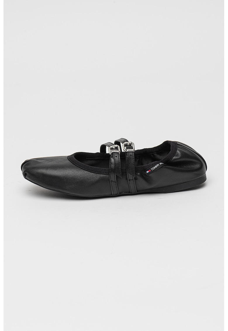 Oferte la Balerini de piele cu catarama - Negru