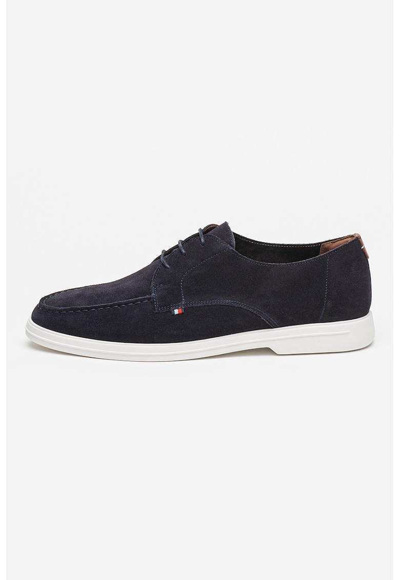 Oferte la Pantofi derby de piele intoarsa - Alb murdar/Bleumarin