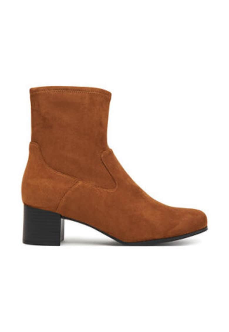 Oferte la Botine dama pana la glezna -  305257086 - material textil - maro