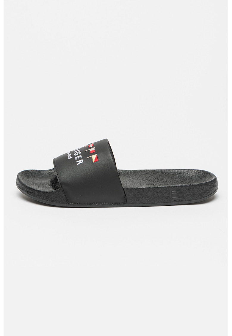 Oferte la Papuci cu broderie logo si detalii - Negru