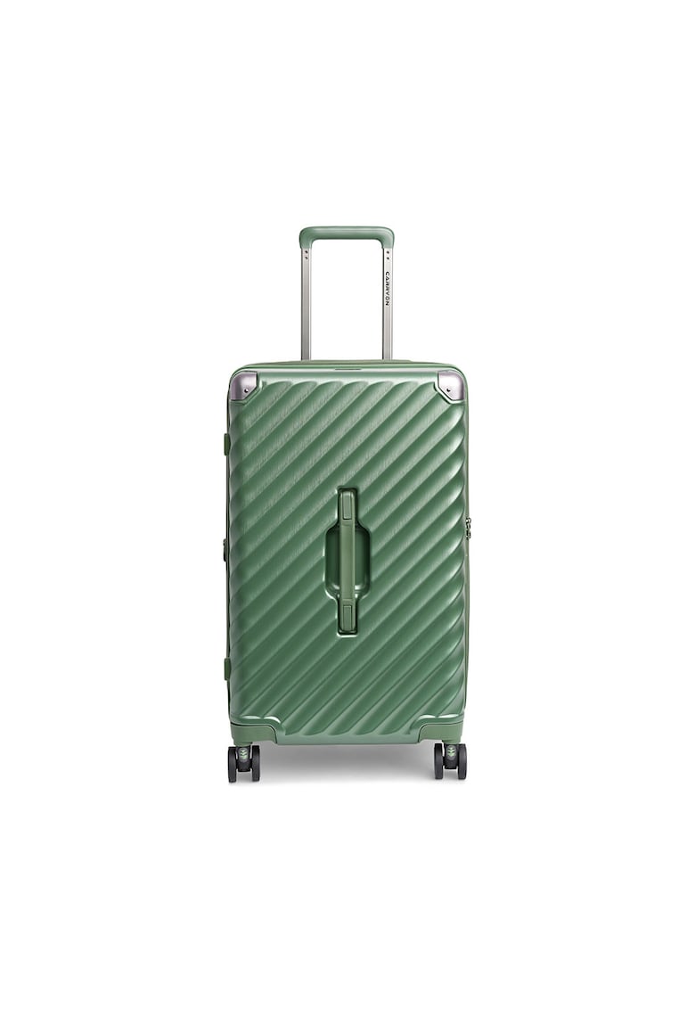 Oferte la Troler cabina extensibil  Trunk - policarbonat - 56x26x24 cm - bagaj de mana - cifru TSA - 4 roti cu suspensii - verde - 56 cm