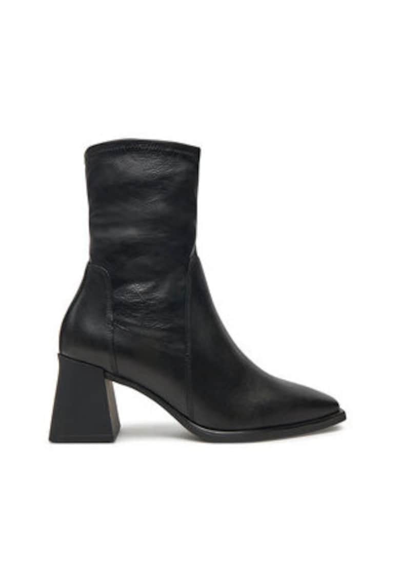 Oferte la Ghete dama pana la glezna -  304622236 - piele naturala - negru