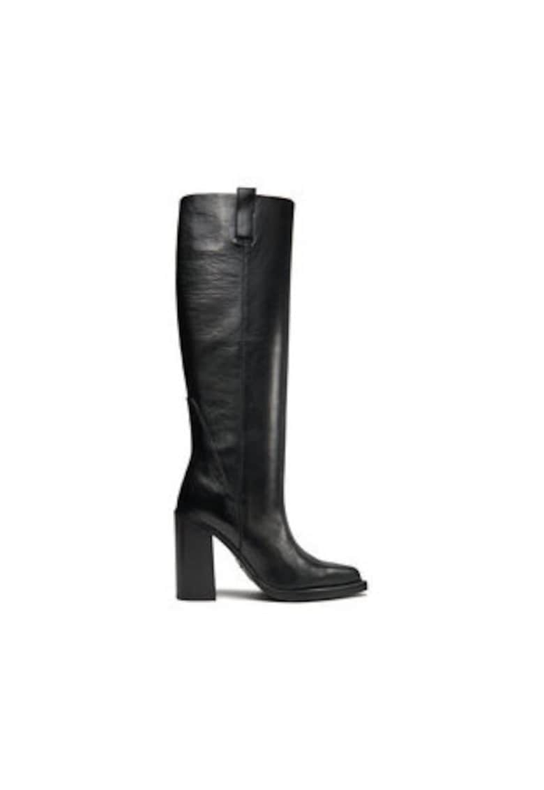 Oferte la Ghete de dama -  303221591 - piele naturala - negru -