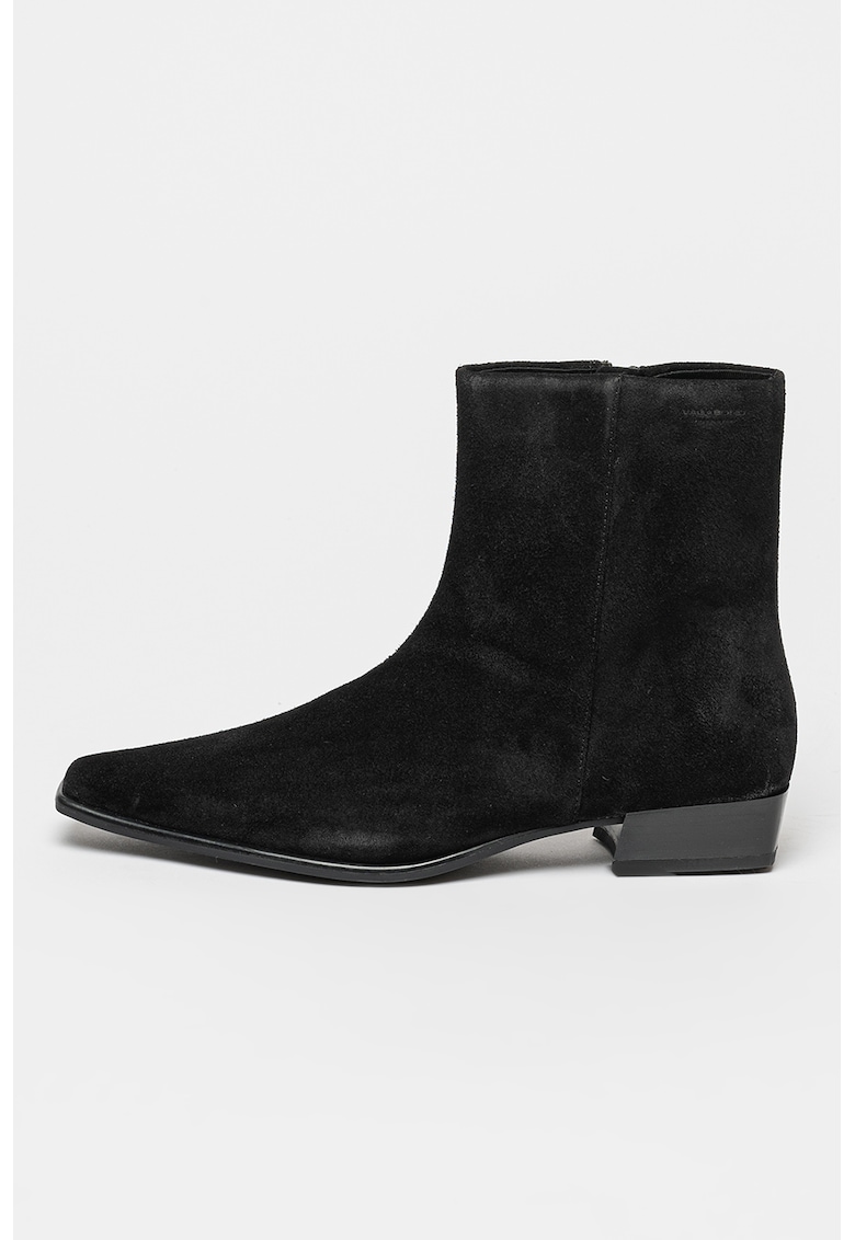 Oferte la Botine de piele intoarsa cu varf ascutit Nella - Negru