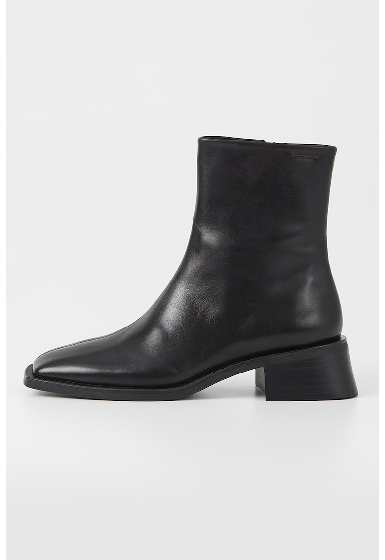 Oferte la Ghete de piele cu varf patrat Blanca - Negru
