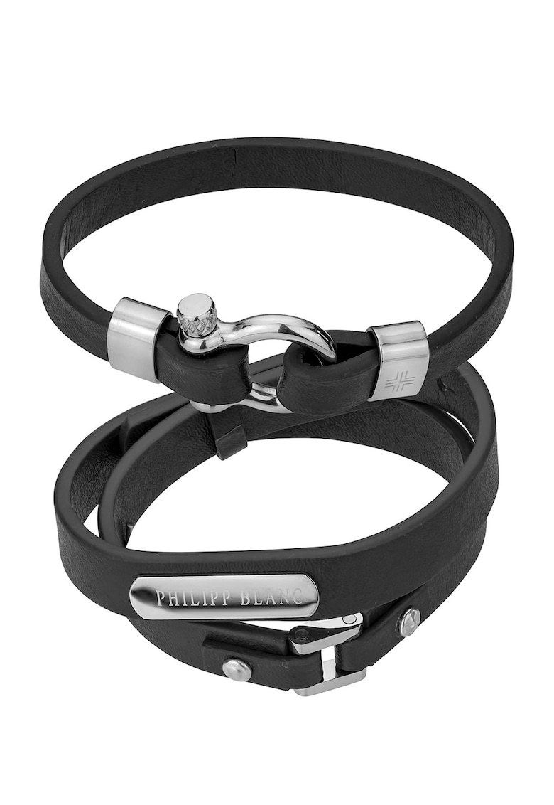 Oferte la Set de bratari din piele Paul - 2 piese - Negru/Argintiu