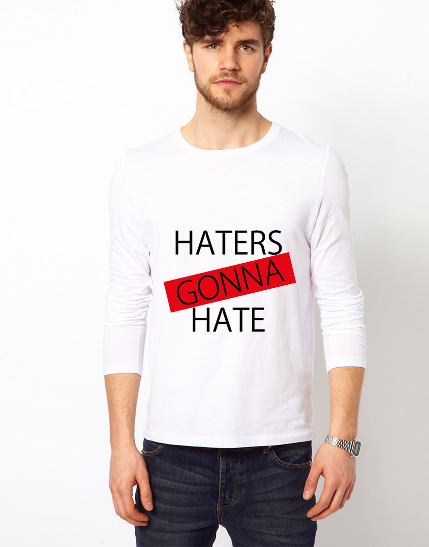 Bluza alba, barbati, Haters