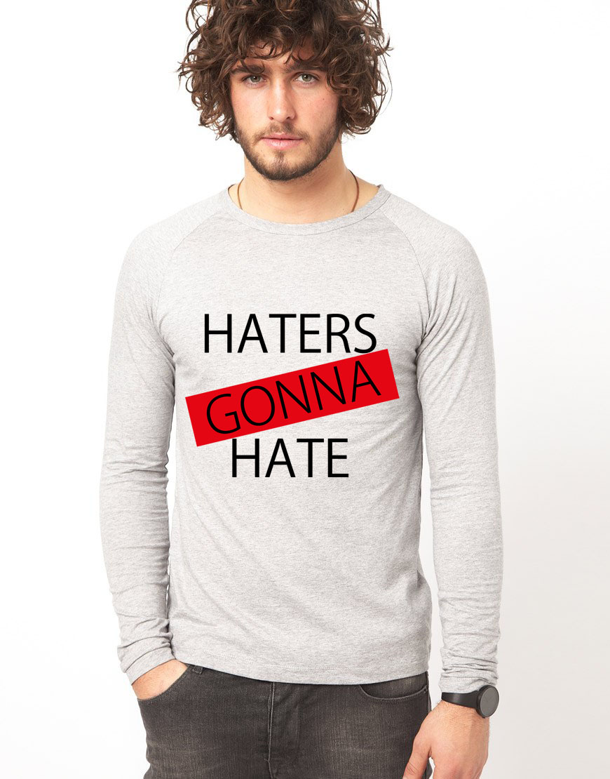 Bluza gri, barbati, Haters
