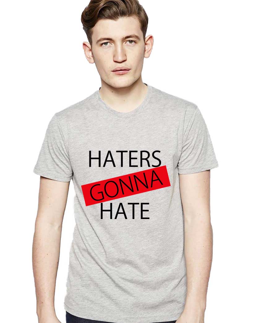 Tricou barbati gri - Haters Gonna Hate 1