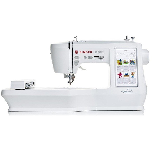 Oferte la Masina de Cusut si Brodat SE 9185 WiFi 250 Programe de Cusaturi Ecran Color Tactil 7Inch Alb