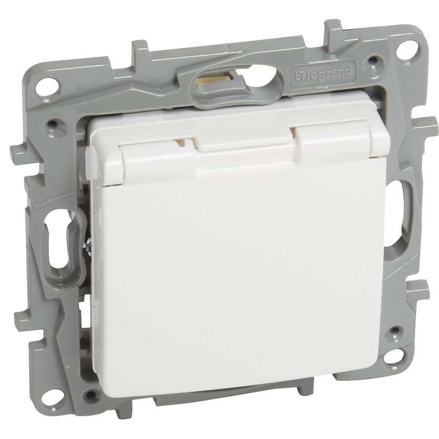 Oferte la Priza schuko simpla cu protectie mecanica, cu capac, alba Niloe Legrand 764532