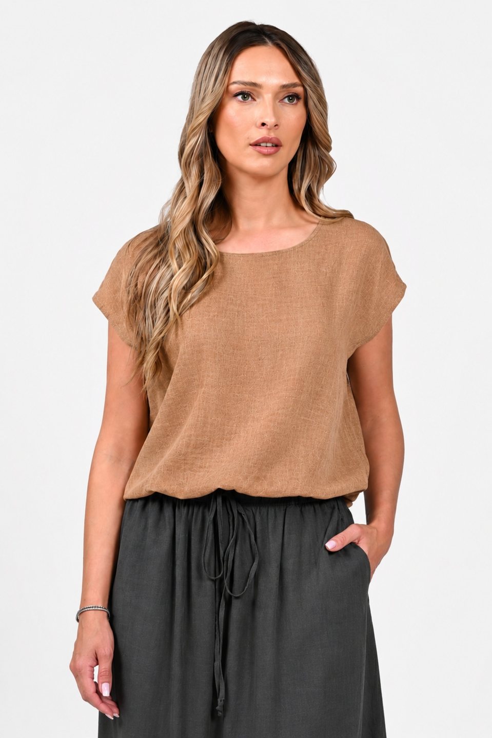 Oferte la Bluza Dama, Eranthe, Kimono, de in, decolteu rotund, maneca kimono, elastic in talie V411