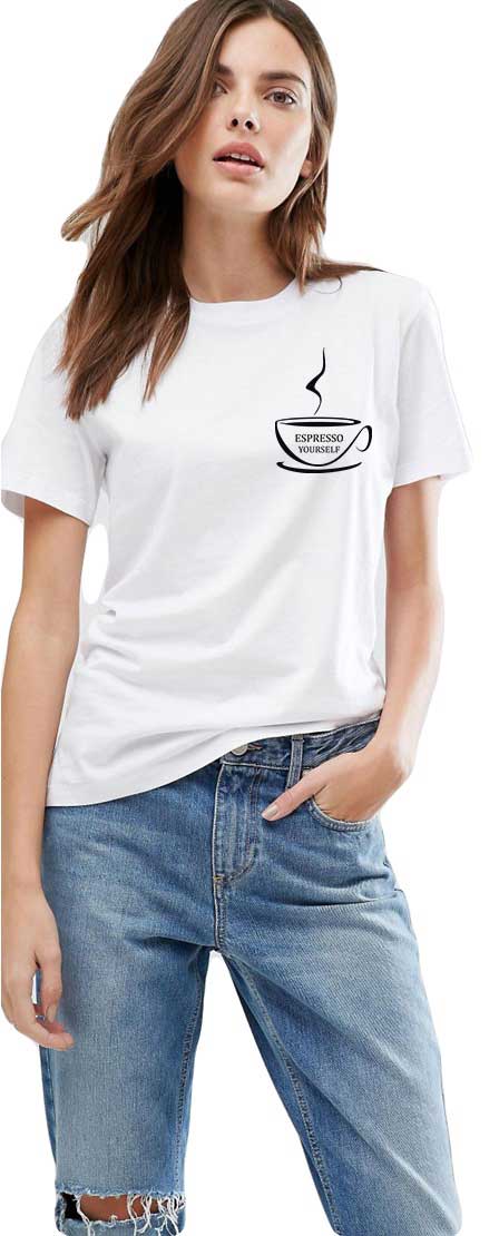 Tricou dama alb - Espresso Yourself II