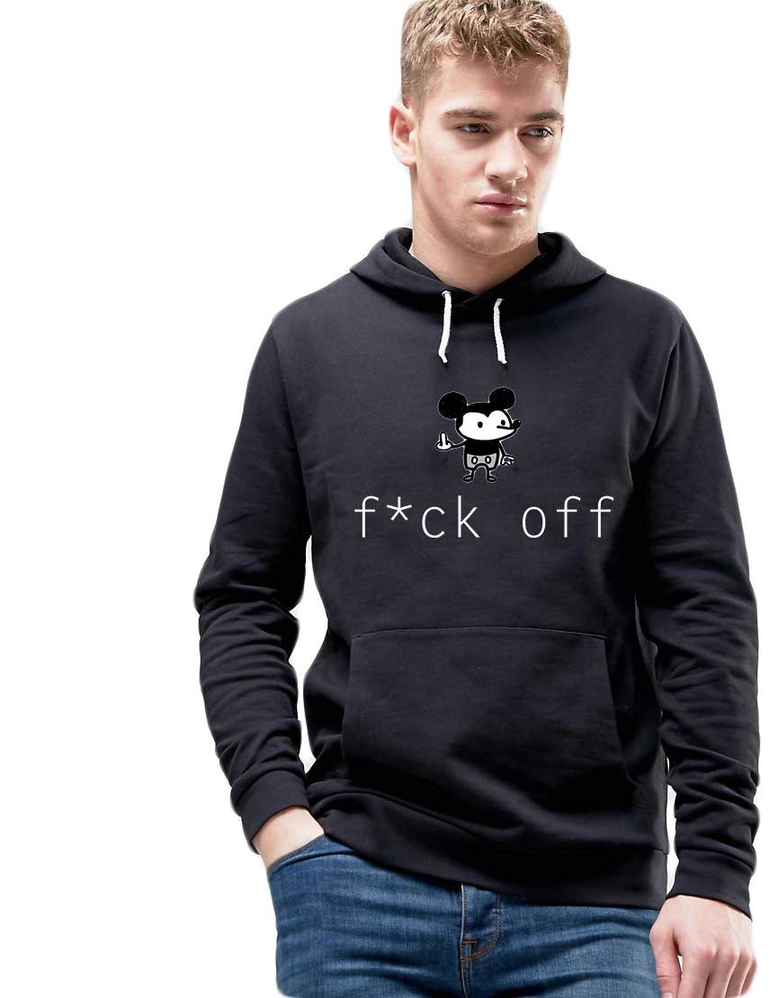Hanorac Barbati Negru - f*ck off Mickey Mouse