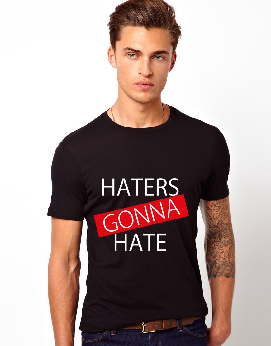 Tricou barbati negru Haters Gonna Hate 1