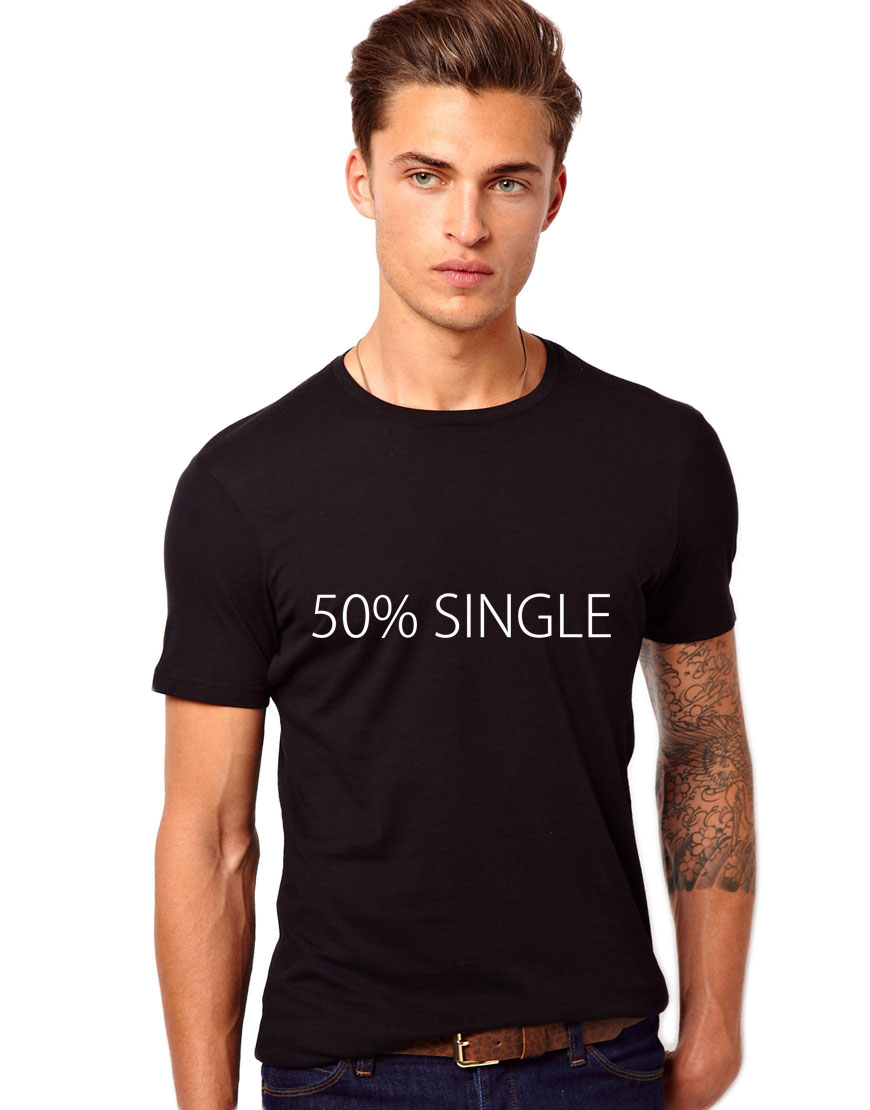 Tricou barbati negru 50% Single