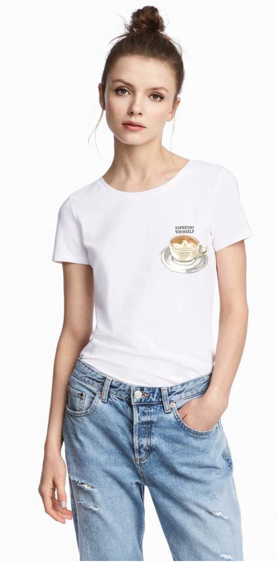 Tricou dama alb - Espresso Yourself I