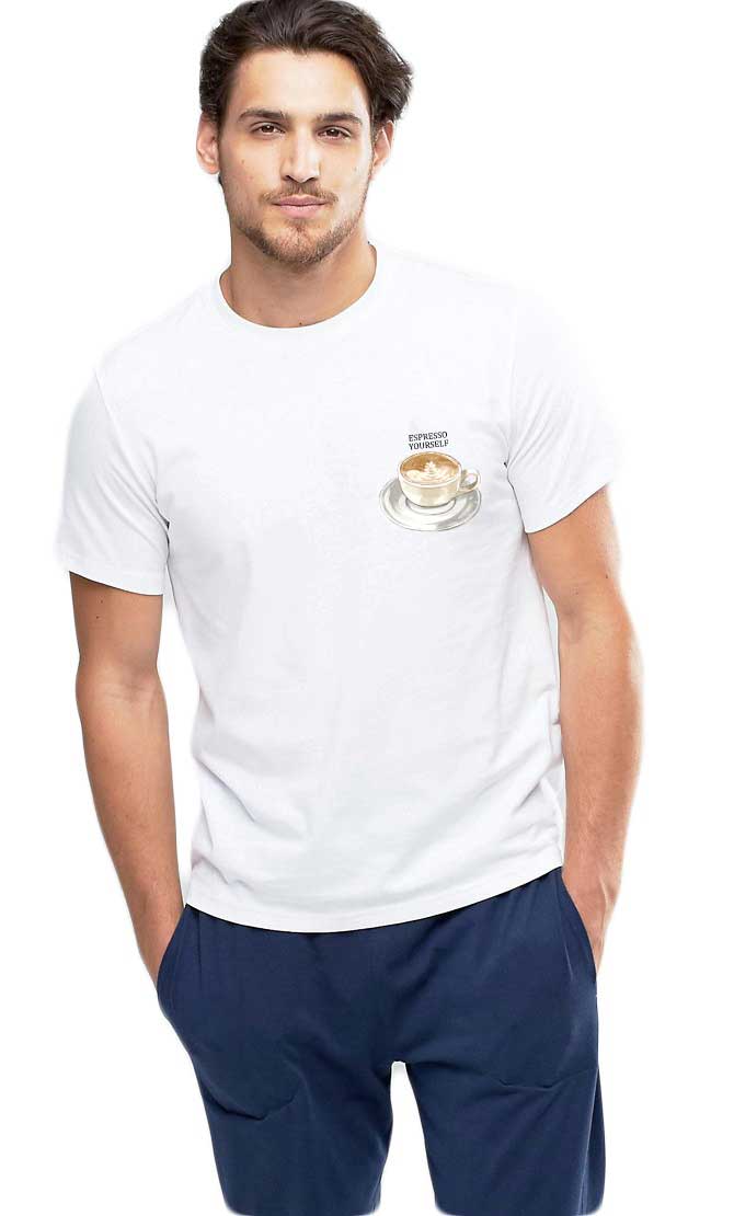 Tricou barbati alb - Espresso Yourself I