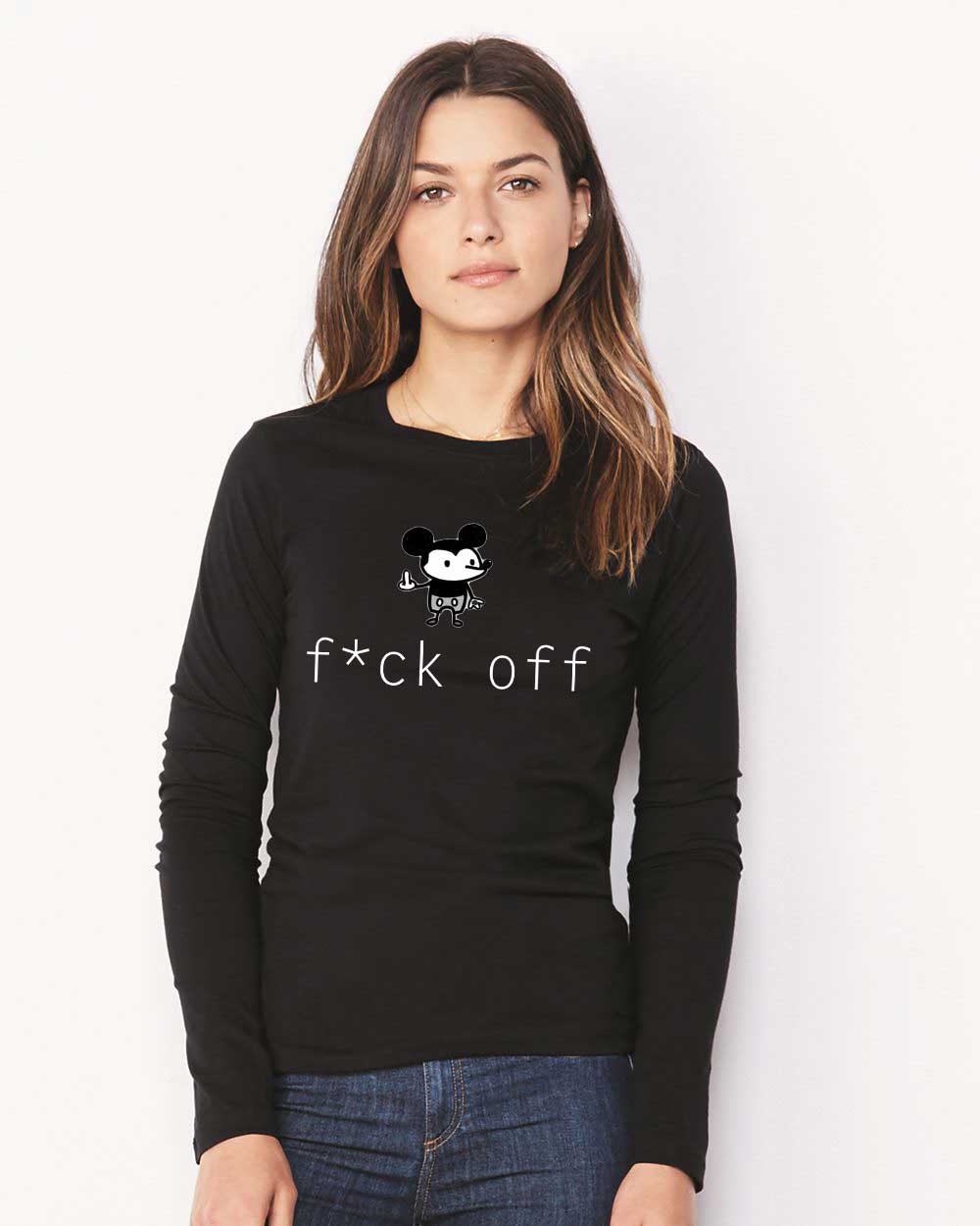 Bluza dama neagra - f*ck off Mickey Mouse