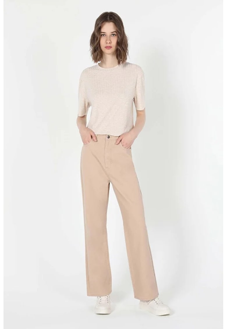Oferte la Pantaloni De Dama Ecru Regular Fit CL1060734 - Ecru