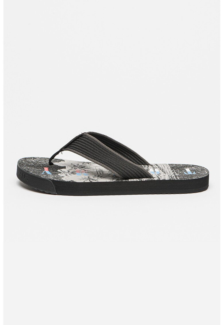 Oferte la Papuci flip-flop din material textil Elevated - Negru/Gri inchis