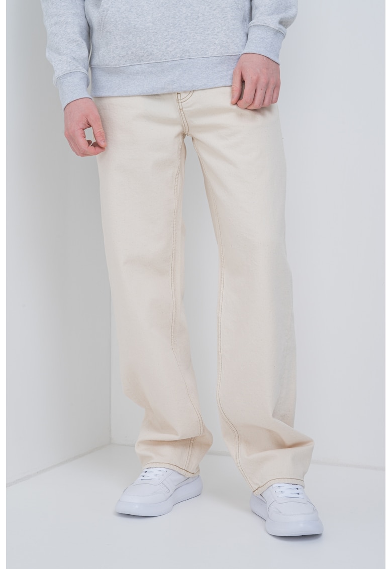 Oferte la Blugi relaxed fit cu talie medie - Bej deschis