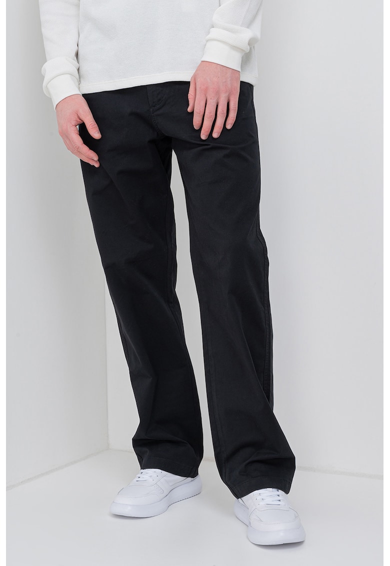 Oferte la Pantaloni cu croiala dreapta si buzunare oblice laterale - Negru