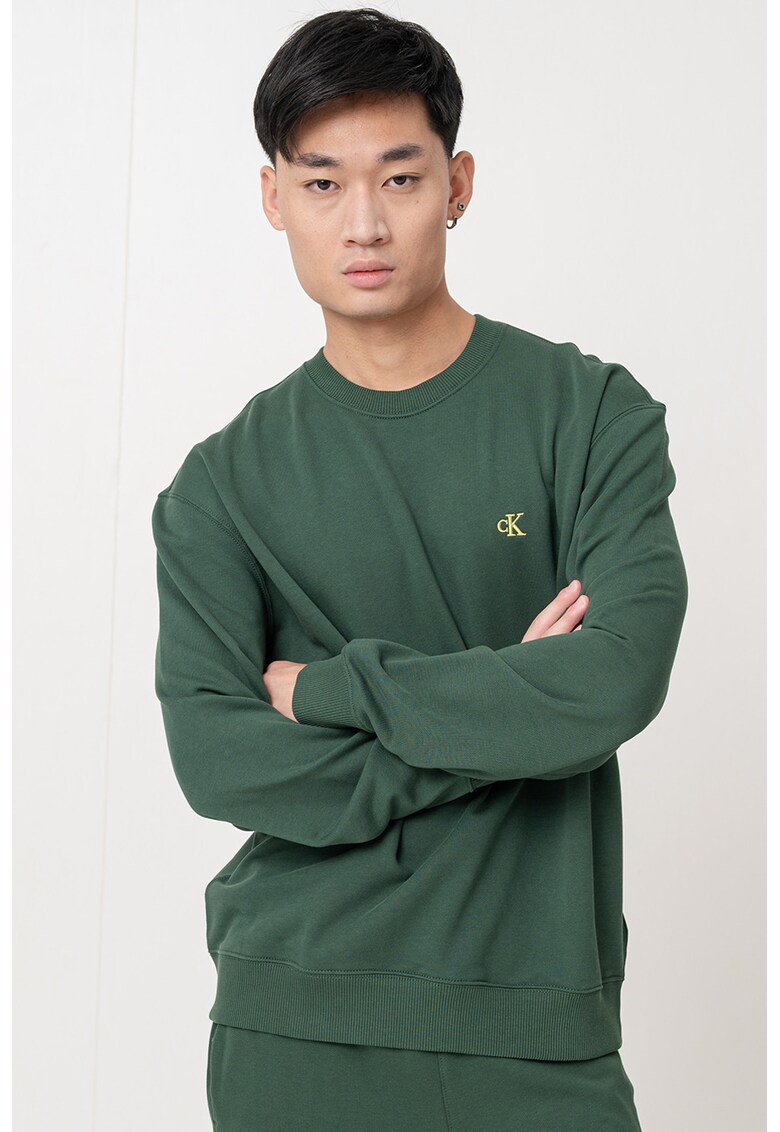 Oferte la Bluza de trening din bumbac cu maneci usor cazute - Verde englez