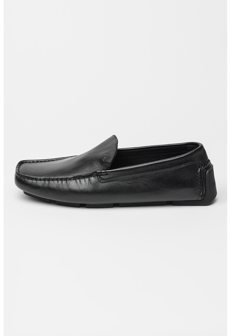 Oferte la Mocasini flatform din piele - Negru